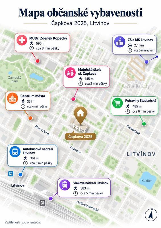 Prodej bytu 2+kk, 36 m², osobní vlastnictví – Litvínov, ul. Čapkova