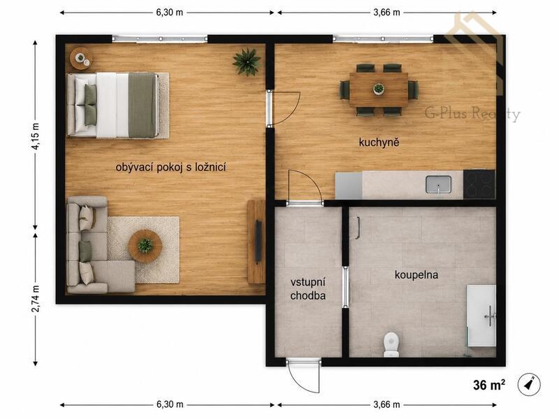 Prodej bytu 2+kk, 36 m², osobní vlastnictví – Litvínov, ul. Čapkova